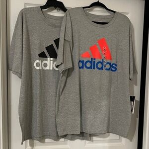 Bundle of 2 Men’s 2XL adidas Grey Short-Sleeve T-shirts